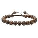 Amazing Gemstone Brown Snowflake Obsidian Bracelet for Women Men's Gifts - Protection Healing Crystal Bracelet - 8mm Gemstone Beaded Adjustable Bracelet Pulseras Para Hombres Mujer Stocking Stuffers