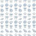 TaoBary 8 Pack Blue Bow Starfish and Seashell Garland 6.56 ft Ocean Coastal Nautical Paper Hanging Decorations Pre Strung Banner for Under The Sea Beach Wedding Mermaid Birthday Party Decorations
