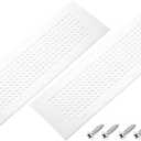 PATIKIL 12 x 3 Inch Door Air Vent Cover, 2 Pcs Aluminum Grille Ventilation Cover Louvered Diamond Hole with Mounting Screws for Cabinet Wardrobe Door, Silver