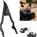 AUFER 28" Motorcycle Rear Passenger Backrest Sissy Bar With Pad Locked Rotary Docking Latches Clips With Keys Compatible With For Touring Road King Road Glide Street Glide Electra Glide 2009-2025, 28" Sissy Bar