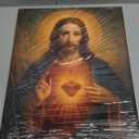 Eysintum Sacred Heart of Jesus Wall Art Christian Canvas Print Religious Home Decor Catholic Picture for Bedroom Living Room Prayer Room Ready to Hang 12x16in