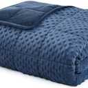 L'AGRATY Weighted Blanket for Adult - 48"x72" 15lbs Minky Dots Heavy Blanket with Glass Beads Soft Breathable for All-Season Summer Fall Winter Thick Comfort for Sleeping
