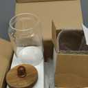 Gerrii 4 Pcs 32 oz Glass Food Storage Jar with Acacia Wood Lids Airtight Sealed Clear Glass Canisters Air Tight Glass Container Jar for Coffee Beans Nuts Loose Leaf Tea Sugar Spice Candy Rice Pasta