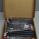 Rossesay 48 Pcs Flameless LED Taper Candles Battery Operated Candles 4 Sizes of 8.5'', 9.65'', 10.83'', 12.8'' Flameless Candlesticks Flickering for Halloween Christmas Church Wedding(Black)