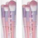 Retractable Travel Makeup Brush Holder, Clear Plastic Brush Cup with Lid, Portable Brushes Organizer for Makeup Artists | Vanity, Multi-Purpose Pen Pencil Container & Straw Holder, 2pcs