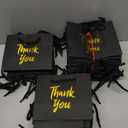 Geyoga 100 Pcs Small Thank You Gift Bags Bulk 4.7 x 2.36 x 4'' Gold Foil Mini Thank You Goodie Gift Bags with Handles for Employee Appreciation Day Baby Shower Party Favor(Black)