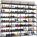 Shoe Rack Large Capacity 4 Rows 8 Tier 56-64 Pairs Shoes Boots Sneaker Stackable Storage Organizer Garage Entryway Hallway Front Doorway Shoe Tower Cubby Unit Shelf Space Saving