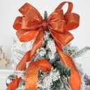 MAYREEL 1.5 Inch Copper Ribbon Wired Terracotta Glitter for Christmas Decorations Gift Wrapping Wreath Supplies Tree Toppers Garland Crafts 10 Yards