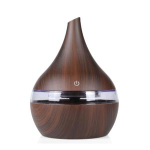 300ml Cool Mist Humidifier, 10-20H Runtime Ultra-Quiet 24dB Bedroom Humidifier with 7 Color Lights & 2 Mist Modes, Auto Shut-Off, Small Space Humidifiers for Baby Nursery Home Office (Brown)