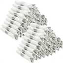 BESTVIP 100 Pack Pre Rolled Silver Plastic Silverware Set, Disposable Wrapped Cutlery Set with 100 Napkins, 100 Knives, 100 Forks and 100 Spoons for Party, Birthday