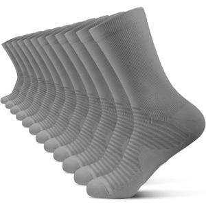 PAPLUS Athletic Crew Compression Socks (6 Pairs) for Men & Women, Running Socks With Arch Support (Large-X-Large)