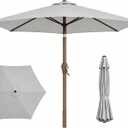7.5ft Patio Umbrella, Outdoor Table Market Umbrella with Smooth Crank Lift, 6 Windproof Fiberglass Ribs, UPF50+ UV Protection for Deck, Pool, Garden and Backyard