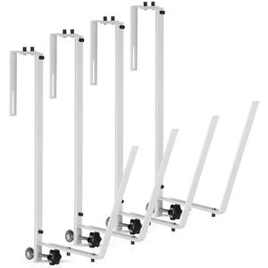 Reallnaive 4 Pcs Solar Cover Holder for Above Ground Pool Adjustable Solar Holder Metal Equipment Storage Hooks for Framed Above Ground Swimming Pools (White)