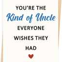 6 x Fathers Day Card Gifts for Uncle from Niece Nephew, Personalized Minimalist Premium Design, Funny Father's Day Decoration Ideas