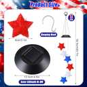 Glooglitter 2 Pcs Independence Day Rice Grain Five Pointed Star Solar Wind Chimes Wind Bell Light Hanging Solar Lights Changing Color Waterproof Decorative Mobiles for Garden Window Outdoor Decoration