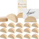 Colingmill 24 Pcs Large Size Stable Wooden Table Number Stands 2.4 Inch Place Cards for Table Setting Semicircular Design Wooden Card Holder Wedding Office Tag Photo Menu Birthday Party(Nature)