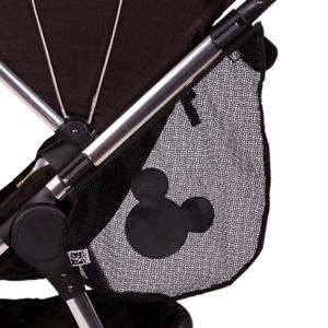 Disney Baby by J.L. Childress Side Sling Stroller Cargo Net - Stroller Organizer Attachment for Storage, Mesh Bag for Baby Accessories, Universal Fit - Mickey, Black