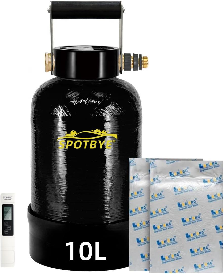 Filterelated Deionized Water System for Car Wash, Comes with 10L Brand Resin,Spotless Water Spot Remover Filter, Fit for Cars/RVs/Motorcycles/Solar Washing