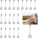 WOPPLXY 30 Pcs Place Card Holder Cube Photo Clips Holder with Alligator Clip, Table Number Holders Cube Base Memo Clips Holders for Wedding, Anniversary Party, Birthday Party, Restaurant - 4.7x1 Inch