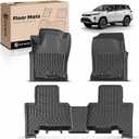 YHTAUTO Floor Mats Fit Toyota 4Runner 2013-2024, Only for 7 Seat, TPE All Weather Custom Fit Automotive Floor Liner Front & 2nd Row Liner, Black Odorless