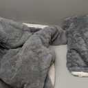 BEDELITE Fluffy Queen Comforter Set - Super Soft Sherpa Grey Comforter for Queen Size Bed, Luxury Warm Bedding Set for Winter, Fuzzy Bed Set 3 Pieces (1 Comforter, 2 Pillowcases)