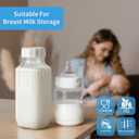 8 Pack 16 Oz Reusable Glass Milk Bottles w 100% Airtight Heavy Duty SCREW Lid & 2 Pour Spouts - Glass Juice Bottles w Capacity Mark - Beverage Drinking Jar Juice Container Breast Milk(Extra 2 Lids)