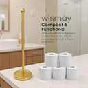 Toilet Paper Holder Stand for Max 5 Paper Rolls, Freestanding TP Holder, Roll Holder Storage, Stainless Steel - Gold