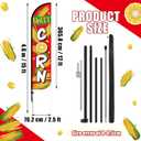 Fanfanwin Sweet Corn Feather Flag with Pole Kit 15 ft Banner Sign for Business Advertising Feather Flag Sign with Flagpole for Outside Garden Business Store Party