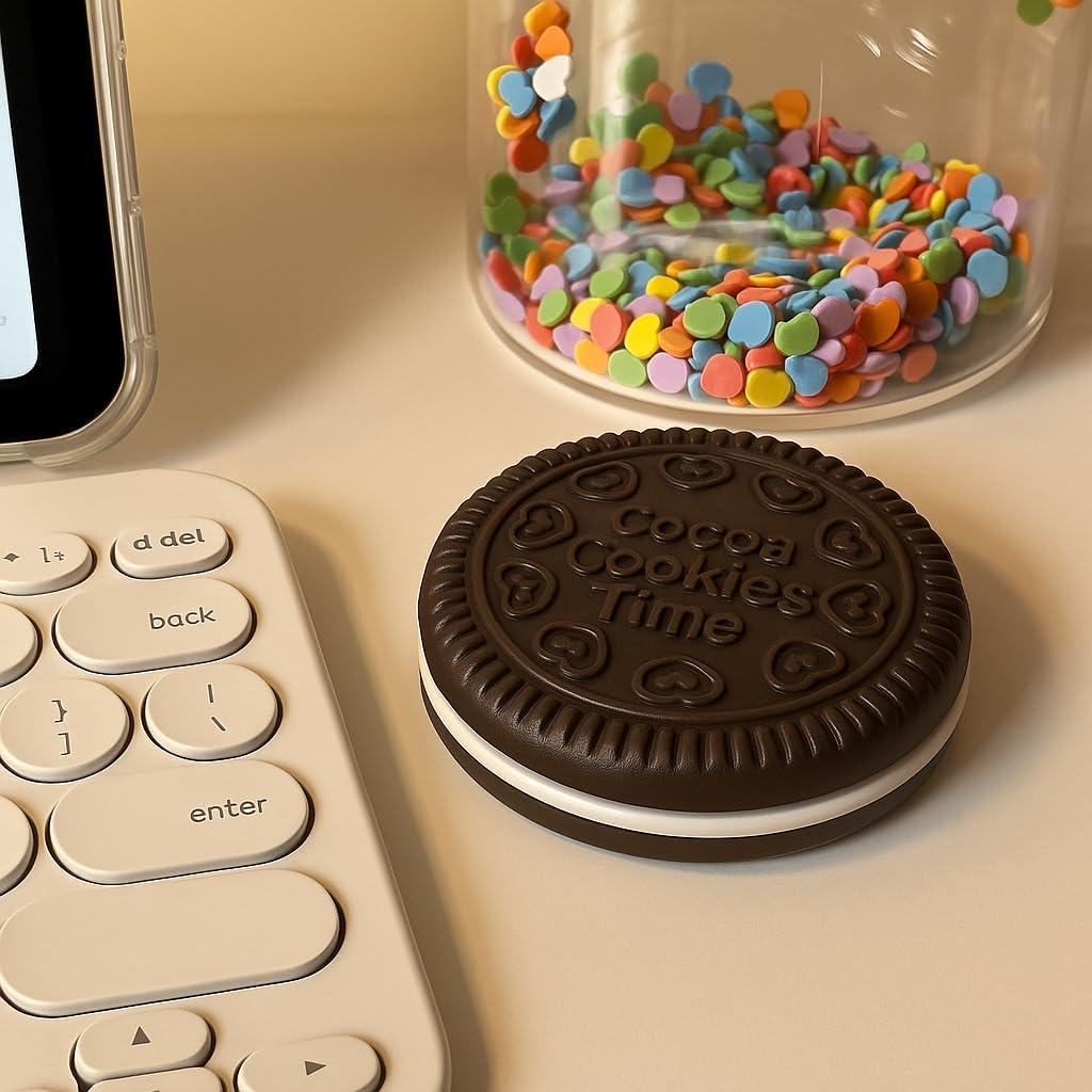 Pocket Mirror, Compact Mirror with Comb, Mini Mirror for Purse, Pocket,Travel and Present (Black)