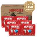 Huggies Size 4 Diapers, Little Snugglers Baby Diapers, Size 4 (22-37 lbs), 150 Count (6 Packs of 25)