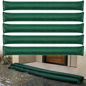 5 Pack 10FT Flood Barrier, Water Activated Reusable Sandless Flood Bags