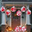 3 Pack 9 Inch Inflatable Horror Halloween Decorations Outdoor, Bloody Scream Large Horror Halloween Balls, Zombie Ornaments Decor or Front Door Yard, Haunted House Gate Party