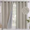 YoungsTex Camel Linen Blackout Curtains 63 Inch Length for Bedroom, Thermal Insulated Window Drapes with Grommet Room Darkening Privacy for Living Room, 2 Panels, 52 X 63 Inch