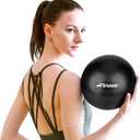 Trideer Pilates Ball 9 Inch, Small Exercise Ball with Exercise Guide for Yoga, Core Training, Physical Therapy, Balance, Stability, Stretching (Black)