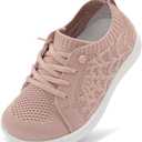 JOINFREE Todaler Shoes Minimalist Sneakers Zero Drop Casual Indoor Outdoor Walking Breathable Tennis DarkPink Size 6