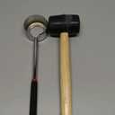 Coconut Opener Tool Set, Food Grade Stainless Steel Coco Opener Kit for Coconut Young & Mature, Coconut Shell Puncher Knife, Rubber Hammer with Wood Handle, Silicone Mat Shockproof (3 In 1 Black Hammer Kit)