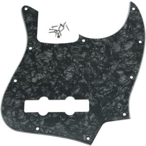KAISH 4 String J Bass Style Pickguard Bass Pick Guard Scratch Plate for USA/Mexico Jazz J Bass Black Pearl