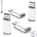 4 Pack Lightning to USB C Adapter for iPhone 17 Air 16 16e 15 Pro Max Plus, iPad, Galaxy - NOT for Headphones/Microphone/OTG/iPencil, USB Type C to Lightning Adapter ONLY for Charging/Data Sync