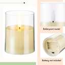 Yunlly 12 Pcs Rose Candle Rings with Flameless Candles Sets, Artificial Flower Eucalyptus Wedding Centerpiece 3 Inch Pillar Candleholders Wreaths for Wedding Party Mother's Day (Champagne)