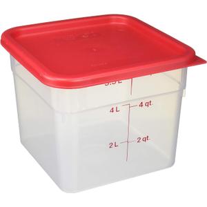 Cambro 6SFSPP190 Translucent Food Container With Lid, 6-Quart (Red)