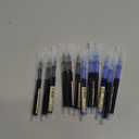 Frienda 12 Pieces Rolling Ball Pens 0.5 mm Japanese Quick Drying Fine Point Pens Liquid Ink Smooth Writing for Office Student Back to School Supplies(Black and Blue)