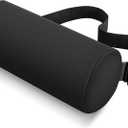 Lumbar Roll Support Pillow for Office Chair, Car, Gaming Chair, Memory Foam Back Cushion with Washable Cover for Relieving Back Pain & Improving Posture,Black (Short)