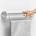 ADA Compliant Grab Handrail with Towel Bar, 500lbs Weight Support, 1-1/4 x 16 inch for Stud Mount, Brushed Nickel