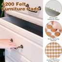 4200 Pcs 3/8 Inch Self Adhesive Cork Pads, 3 Roll Cabinet Door Bumpers Chair Leg Protectors Cork Plant Coasters for Kitchen Cabinet Doors Drawers & Hardwood Floors