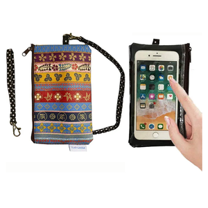 Tainada Phone Wristlet Purse 2 in 1 Pouch w/Clear View Window Touch Screen & Detachable Neck Strap Lanyard, Wristlet Strap for iPhone 16/15 Pro Max, 16/15 Plus; Samsung S24+, A54 (Ethnic Pattern)