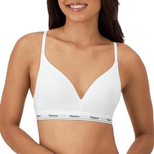 Hanes Women's Originals Full Coverage Contour Wireless Stretch Cotton T-Shirt Bra L