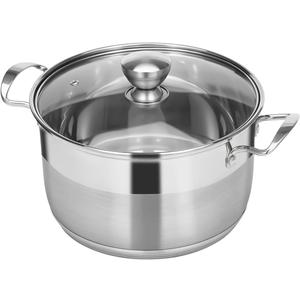 Ohtomber 5 Quart Dutch Pot - Stainless Steel Stock Cooking Induction Pot with Lid for Pasta, Soup, Spaghetti, Nonstick Thick Base Stockpot, Kitchen Cookware for Stew, Simmer, Boiling
