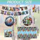 68PCS Zootopia2 Party Tableware Set, Including 6 Hanging Swirls, 1 Tablecloth (71''x42''), 20 7-inch Plates, 20 9-inch Plates, 20 Napkins, 1 Banner Zootopia Themed Birthday Party Decoration Supplies
