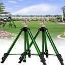 Impact Lawn Sprinkler with Tripod Stand, Adjustable 0-360 Rotating Sprinklers for Yard & Garden, Wide Coverage Garden Hose Sprinkler Fits 3/4" Hose for Grass Watering (2packs)