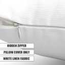 2 x Fall Throw Pillow Cover 20x20 Inch  White Linen Autumn Cushion Cover with Blue Pumpkins and Orange Leaves  Double-Sided Print, Farmhouse Thanksgiving Pillowcase for Sofa Couch Bed